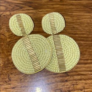 Seed bead circle statement earrings